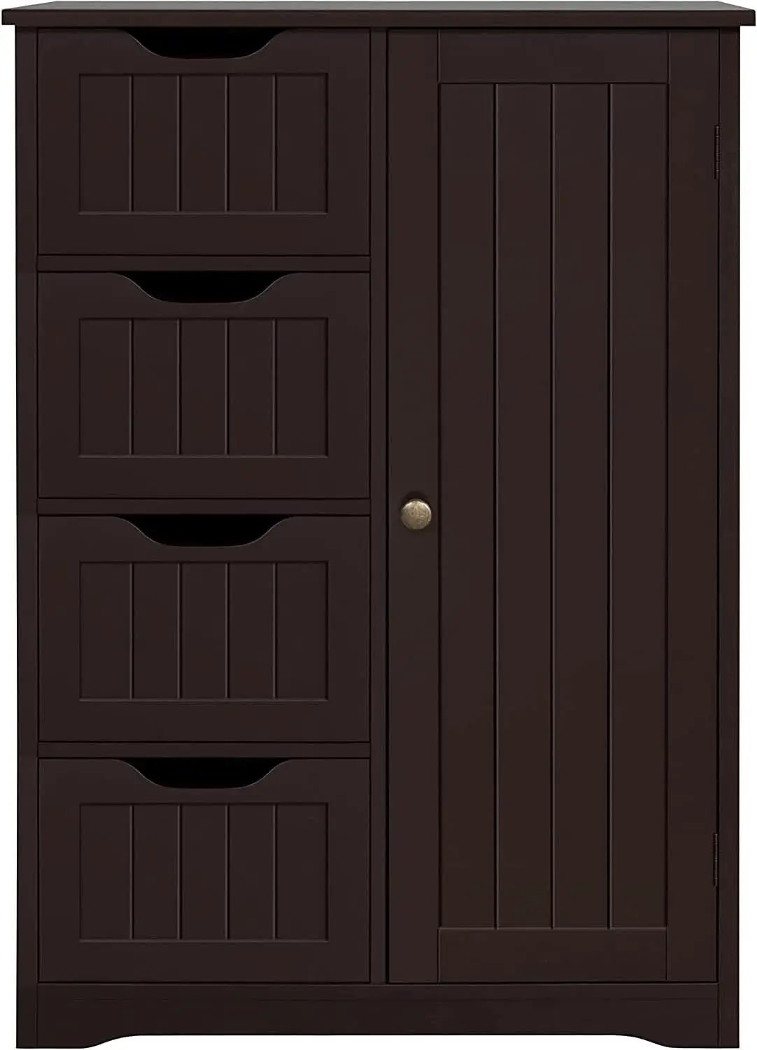 Brown Wooden Bathroom Floor Cabinet With 4 Drawers from PriceLows™