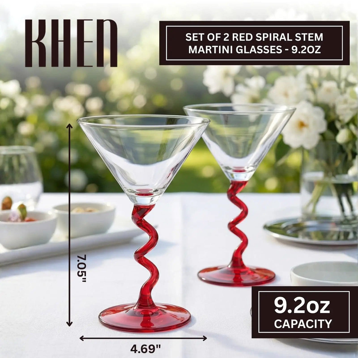 Spiral Stem Martini Glasses | Cocktail Glass | Entertaining | Gift Ready