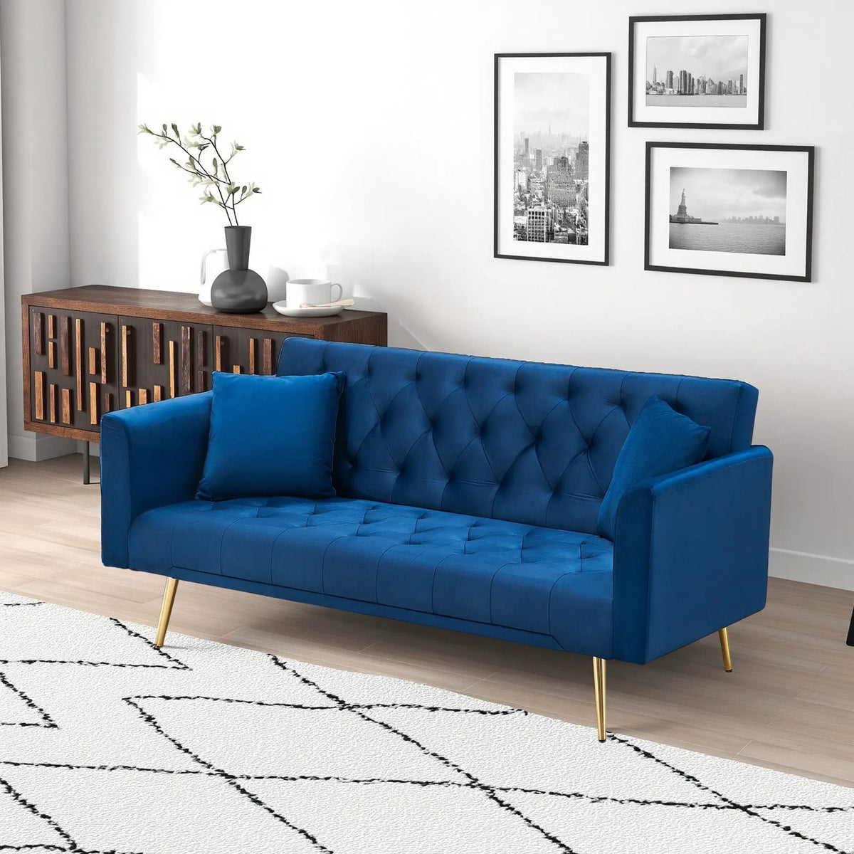 Convertible Folding Sofa Bed | Double Size | Small Space Design | Living Room Futon