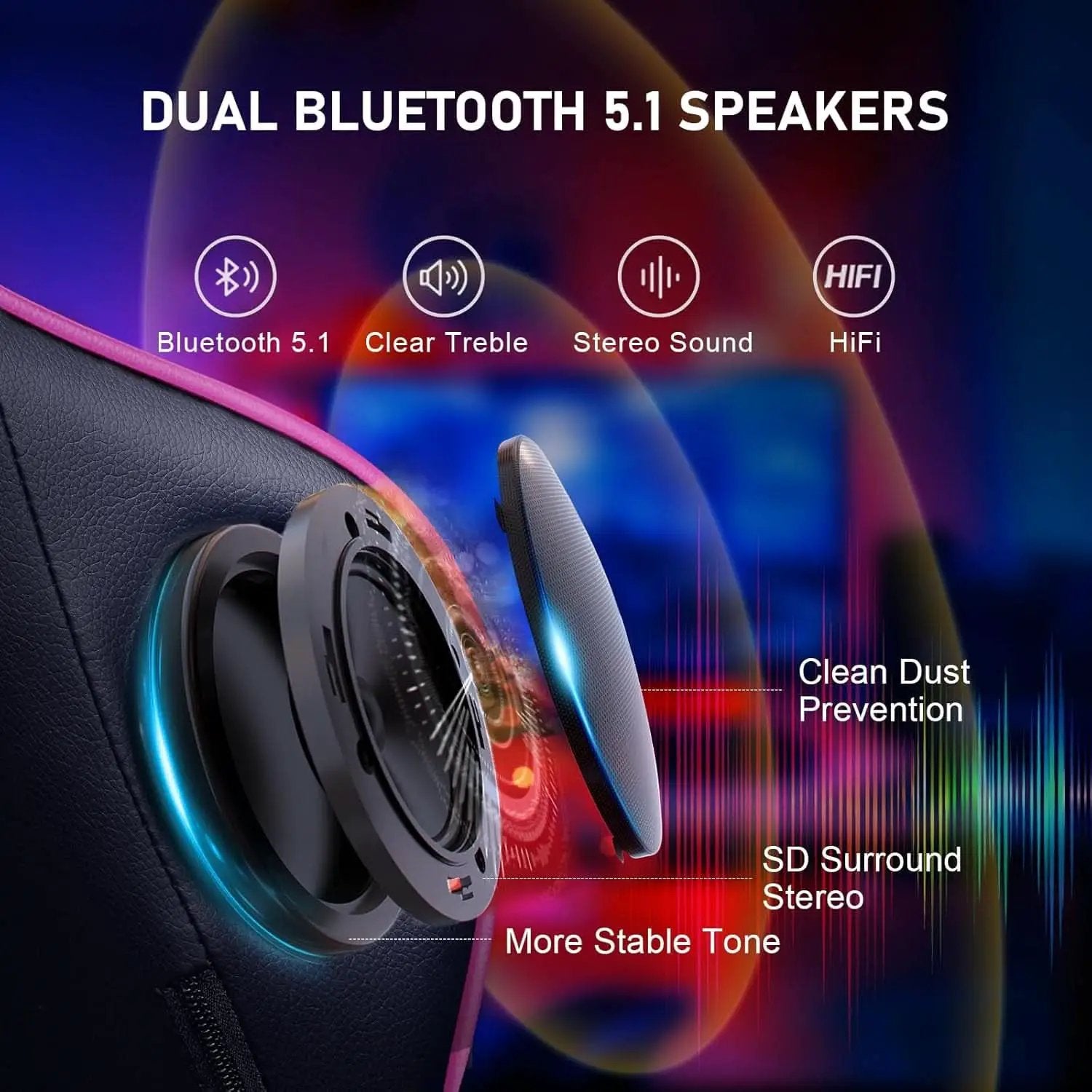 Ergonomic Gaming Chair With Bluetooth Speakers And Footrest from PriceLows™