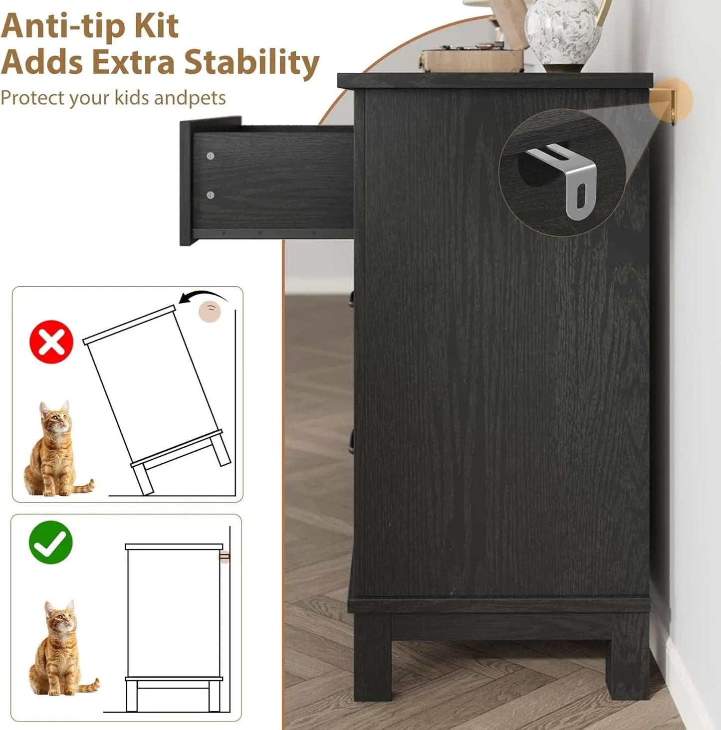 Forty Seven Inches Freestanding Dresser Drawers Deluxe from PriceLows™