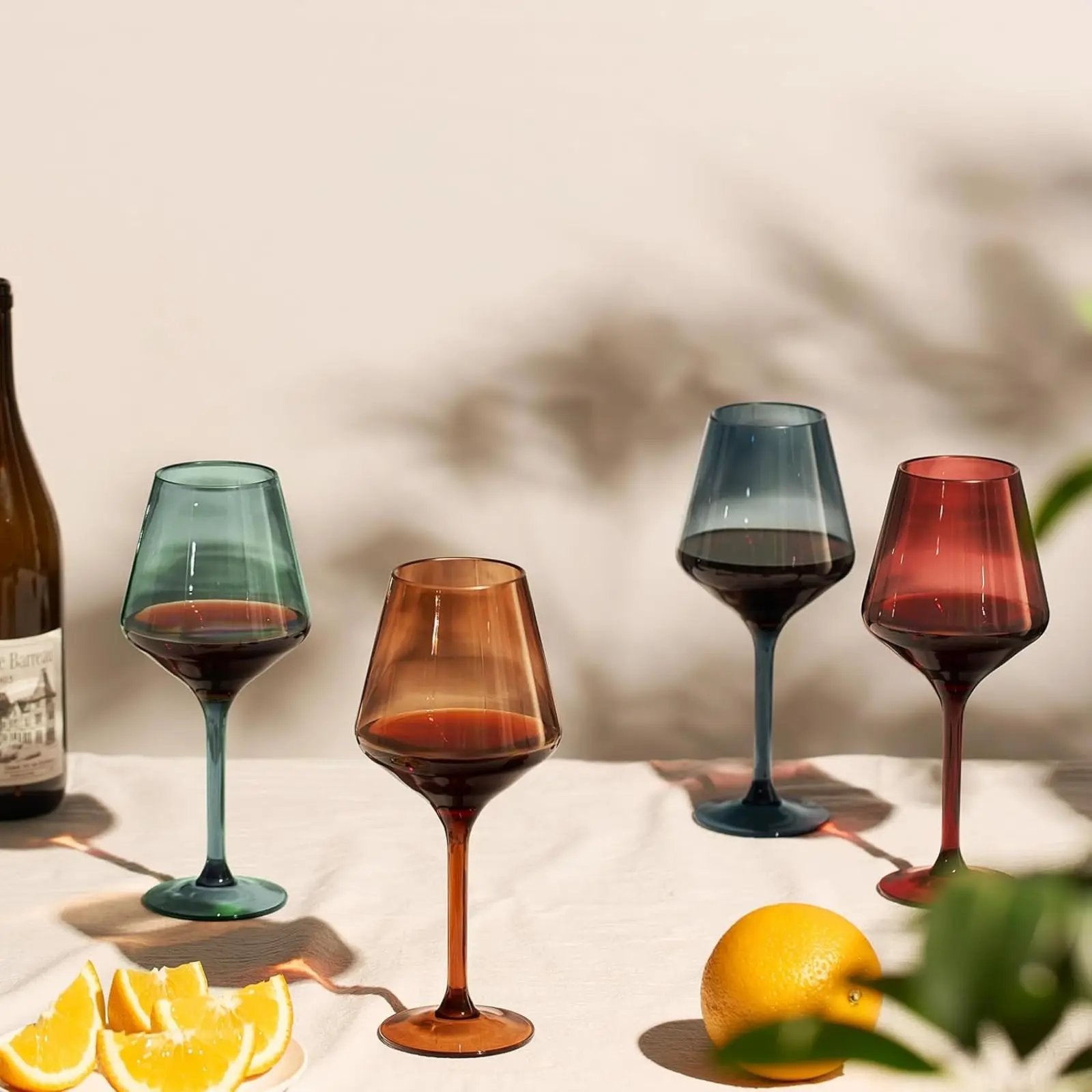 Floating Shatterproof Wine Glasses | Muted Colors | Set of 4, 16 oz from PriceLows™