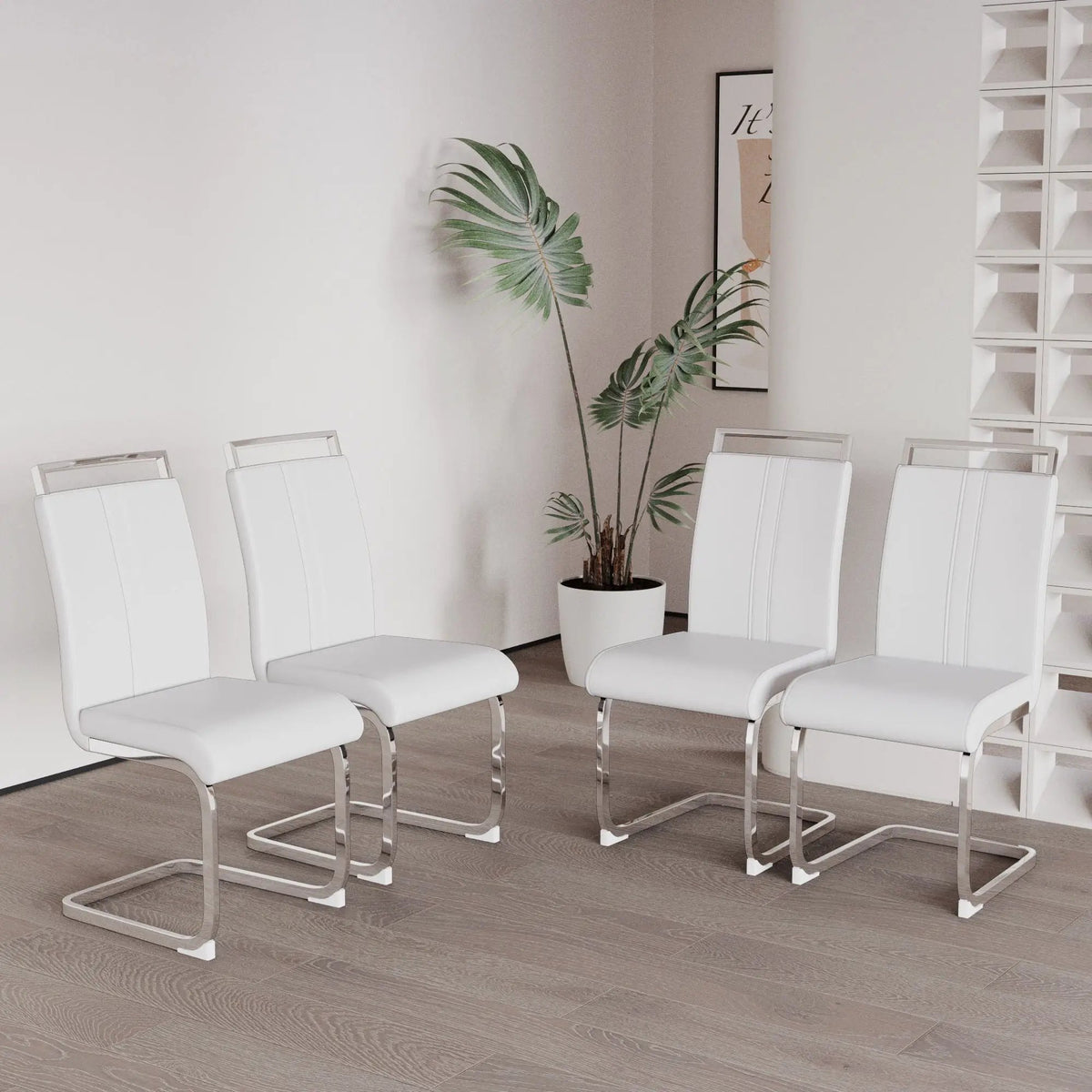 Modern Dining Chairs | Padded Seat | High Back | Accessory Bag Included