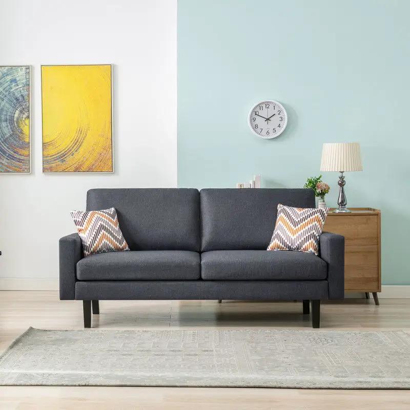 Bahamas Minimalistic Sofa | 2 Throw Pillows | Classic Design | 70 Inch Width