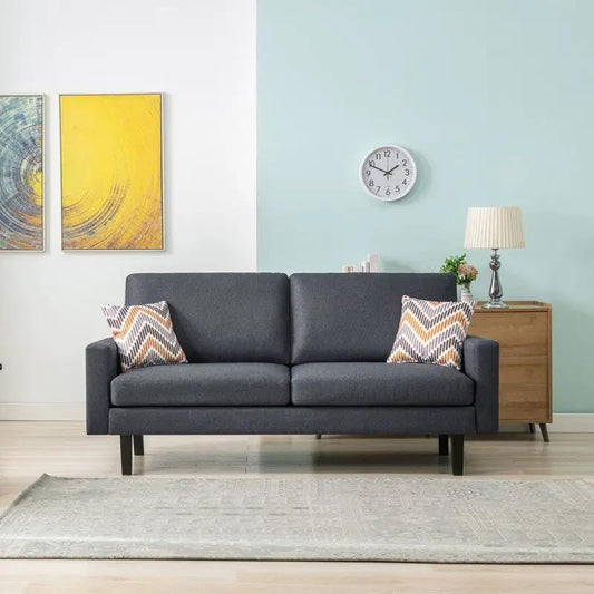 Bahamas Minimalistic Sofa | 2 Throw Pillows | Classic Design | 70 Inch Width