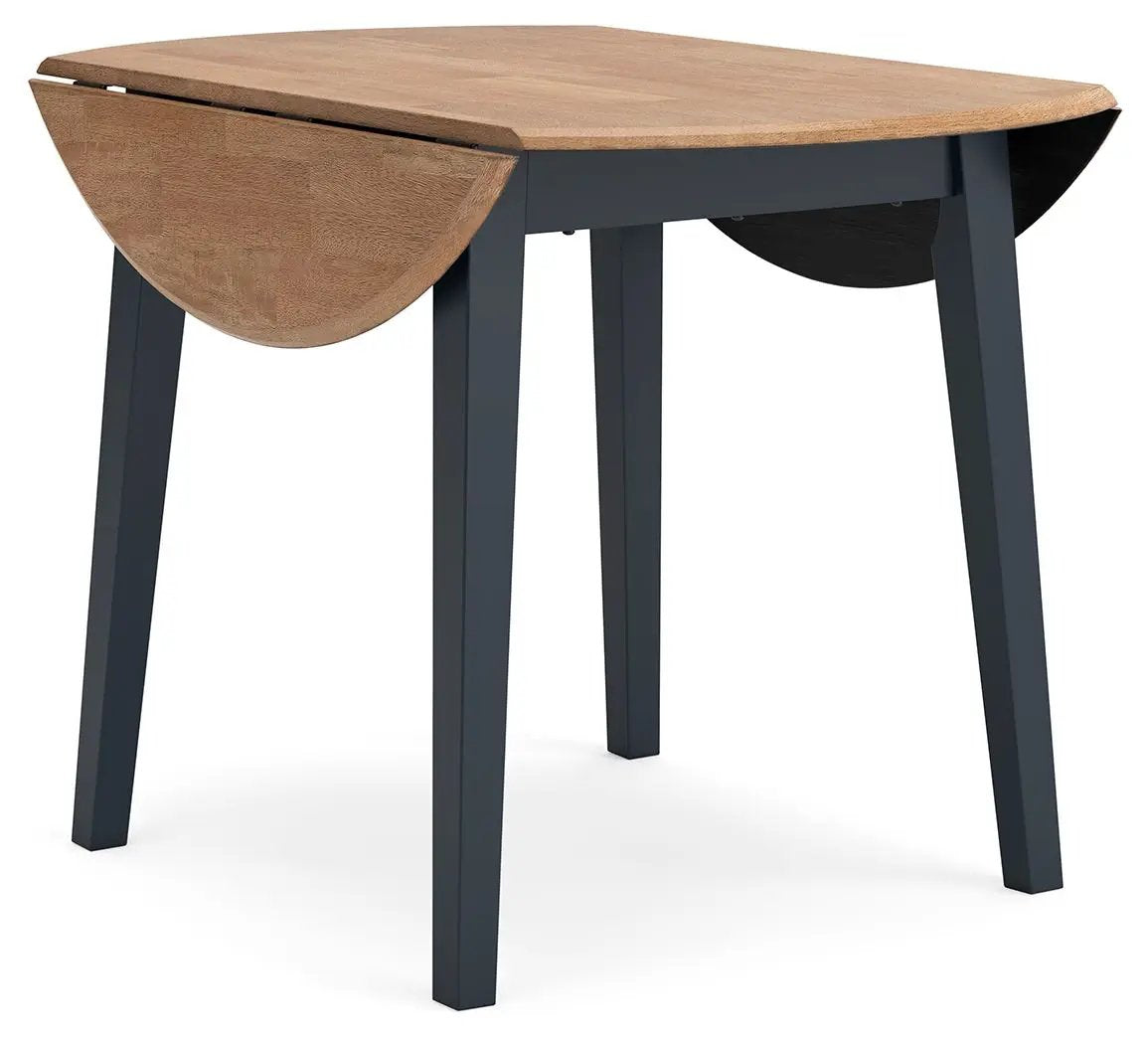 Gesthaven Round Drop Leaf Table Set | 5-Piece | Dining Room Furniture | Natural Wood Tone