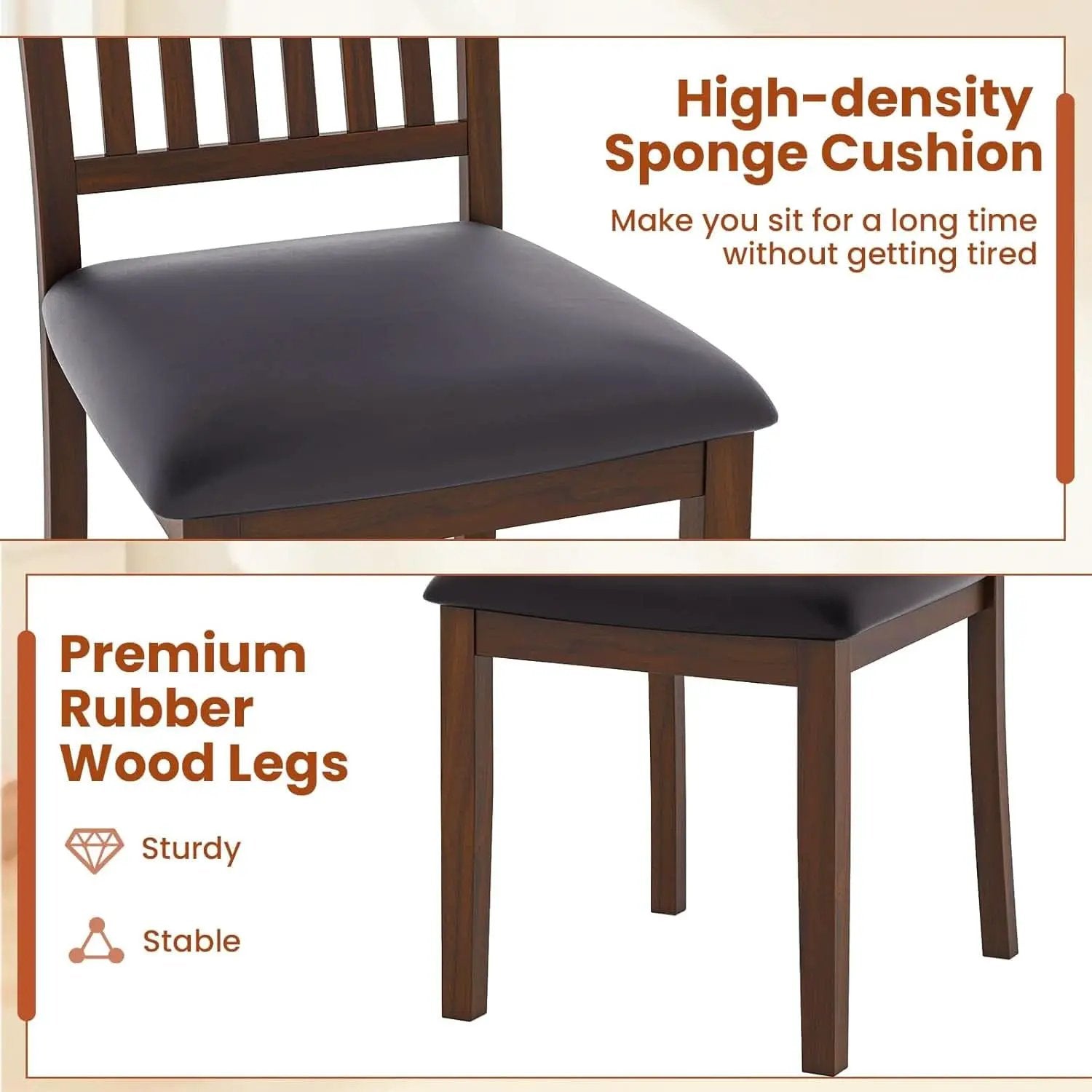 Espresso Slat Back Dining Chairs Set Of 2 For Dining Room from PriceLows™