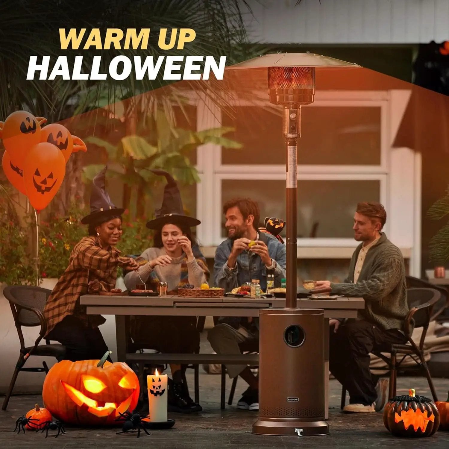 Bronze 48000 BTU Patio Heater With Round Table And Wheels from PriceLows™