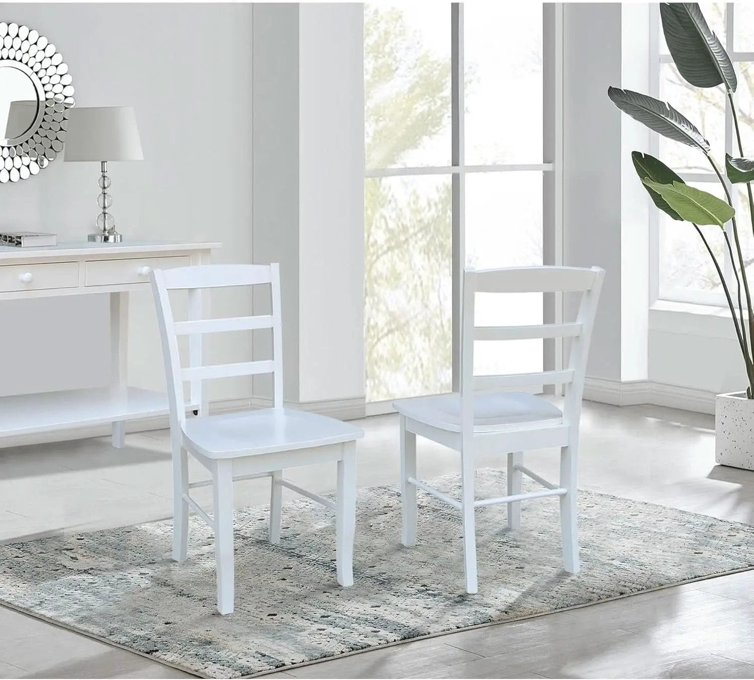 Madrid Ladderback Dining Chairs Set Of Two White Finish from PriceLows™