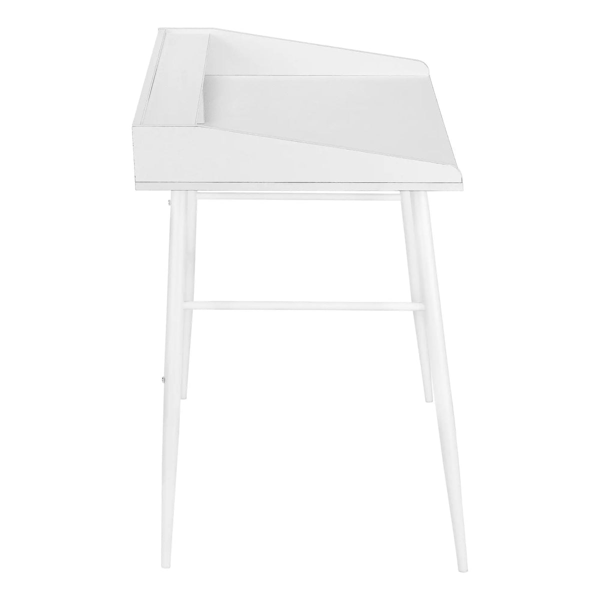 Computer Desk With Shelves | 47.25 Inch Width | Tapered Angled Metal Legs | 34 Inch Height