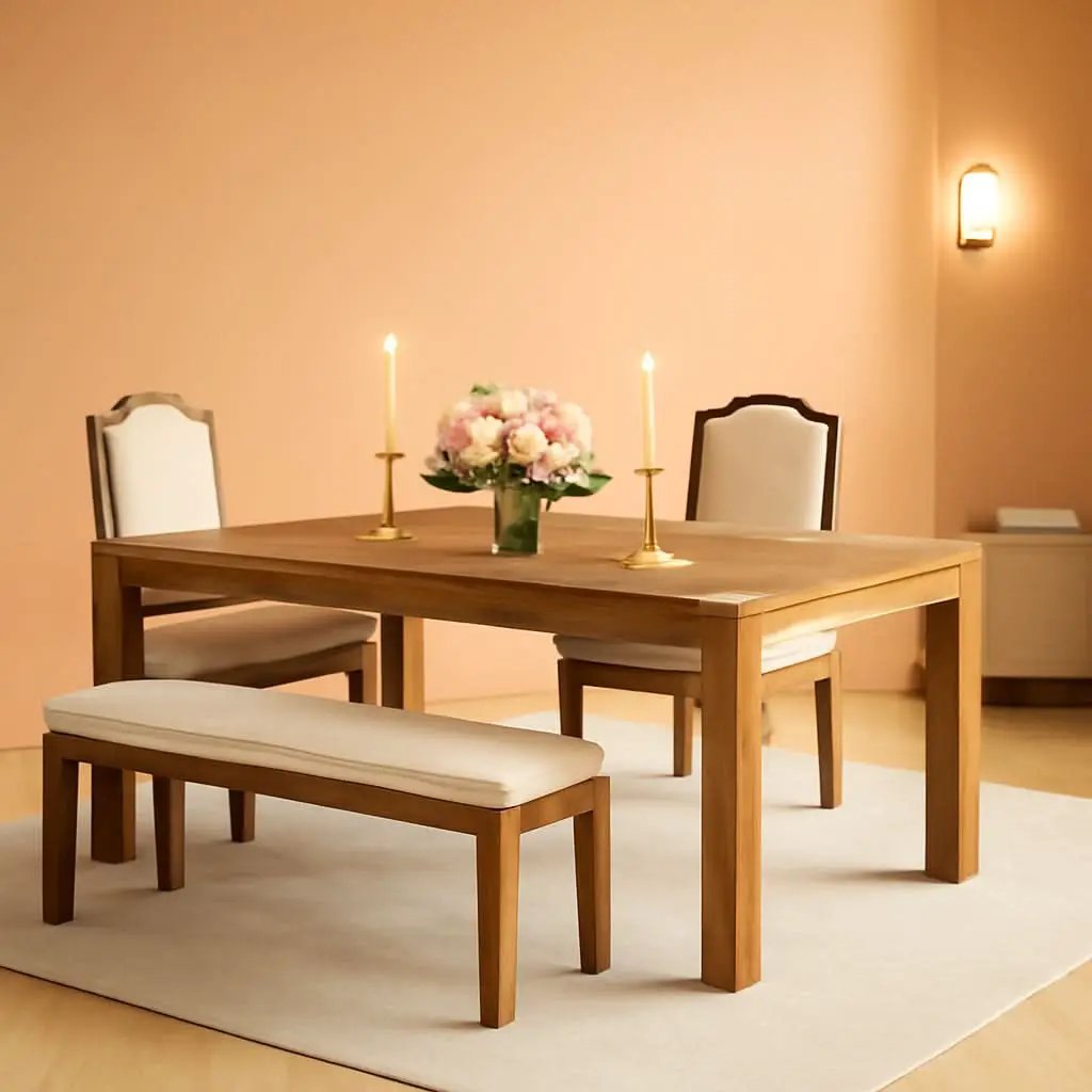 70.87 Inch Wood Dining Table Farmhouse Thickened Legs from PriceLows™