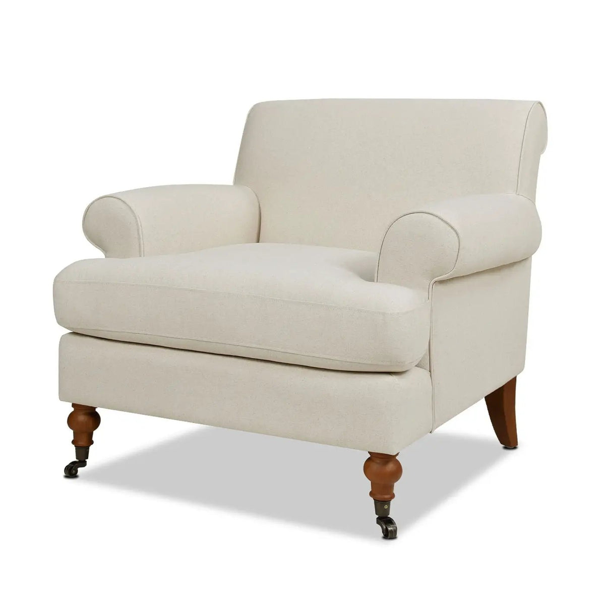 Alana Lawson Accent Arm Chair | Casters | Kiln-Dried Solid Wood Frame | Artisan Crafted