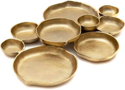 Cluster Decorative Bowls, Bright Gold Brass - Decoration, Snack Tray Bowl | Brass | Home Decor | Gift Ready