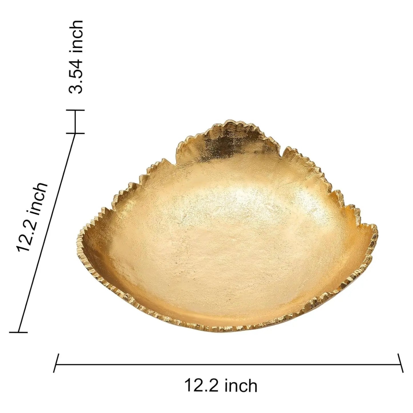 Gold Platter Bowl – Modern Aluminum Decorative Centerpiece with Textured Metallic Finish from PriceLows™