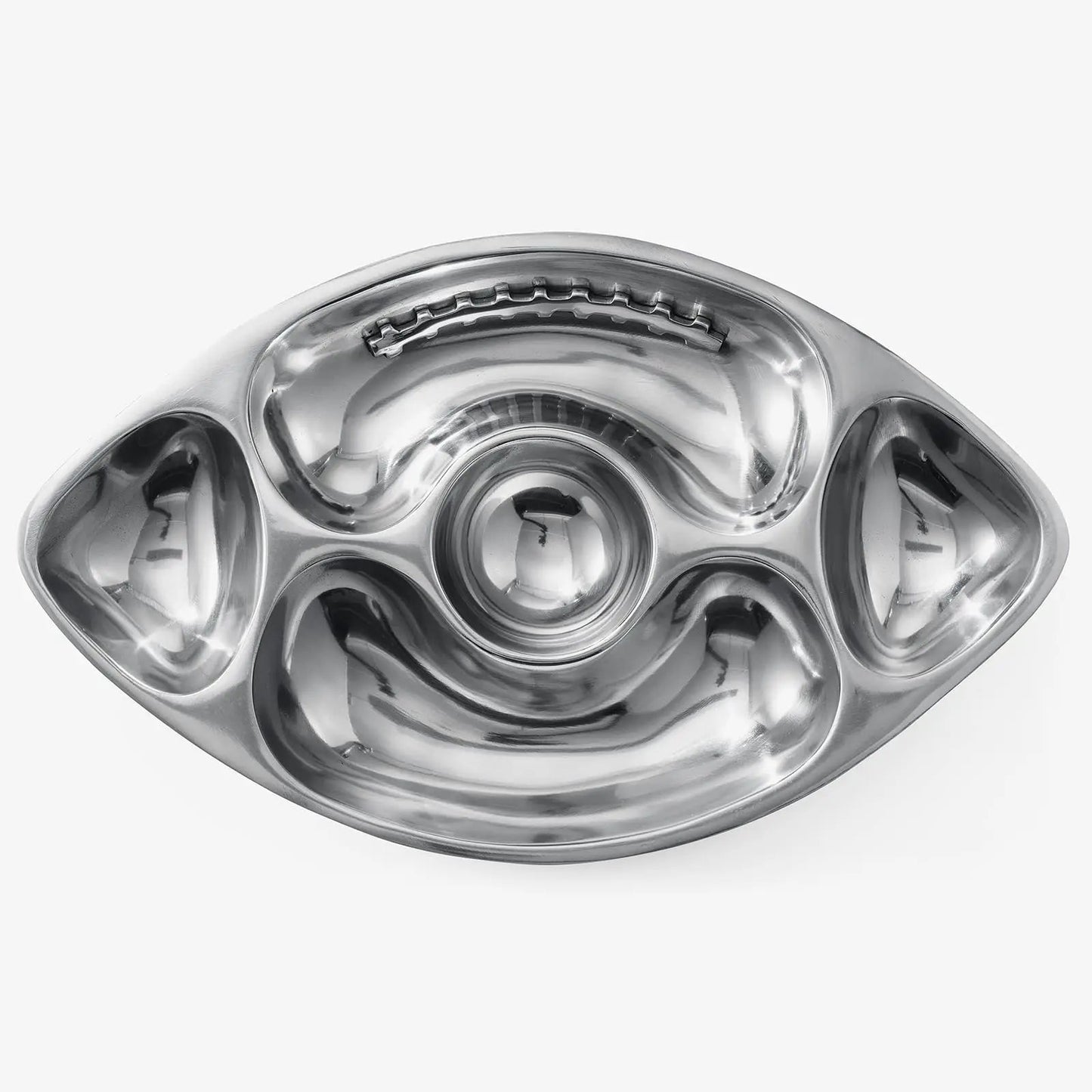 Football Tailgate Superbowl Serving Bowl Silver Brass Snack from PriceLows™