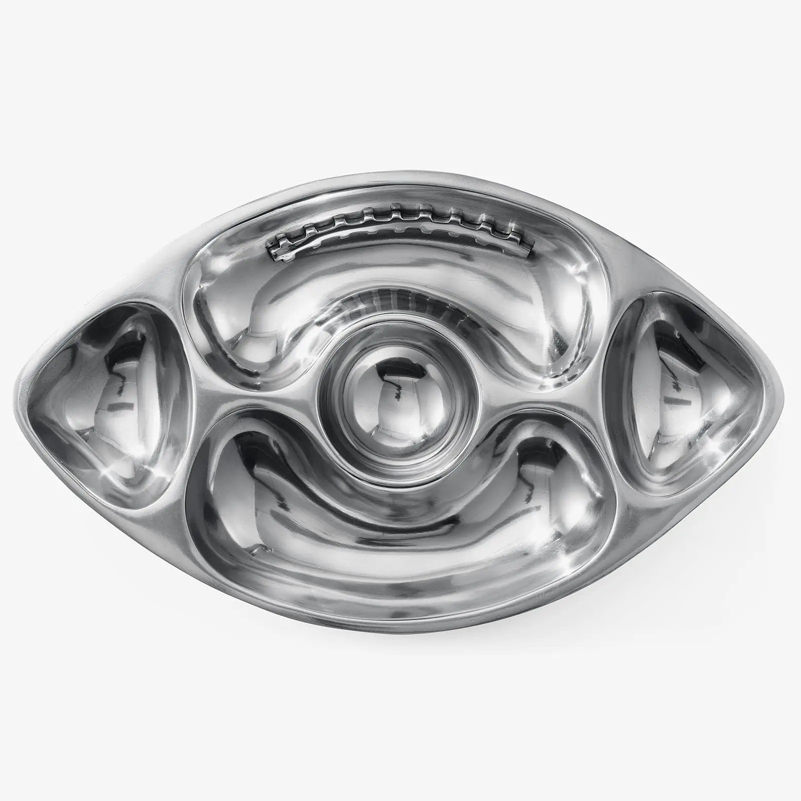 Football Tailgate Superbowl Serving Bowl Silver Brass Snack from PriceLows™