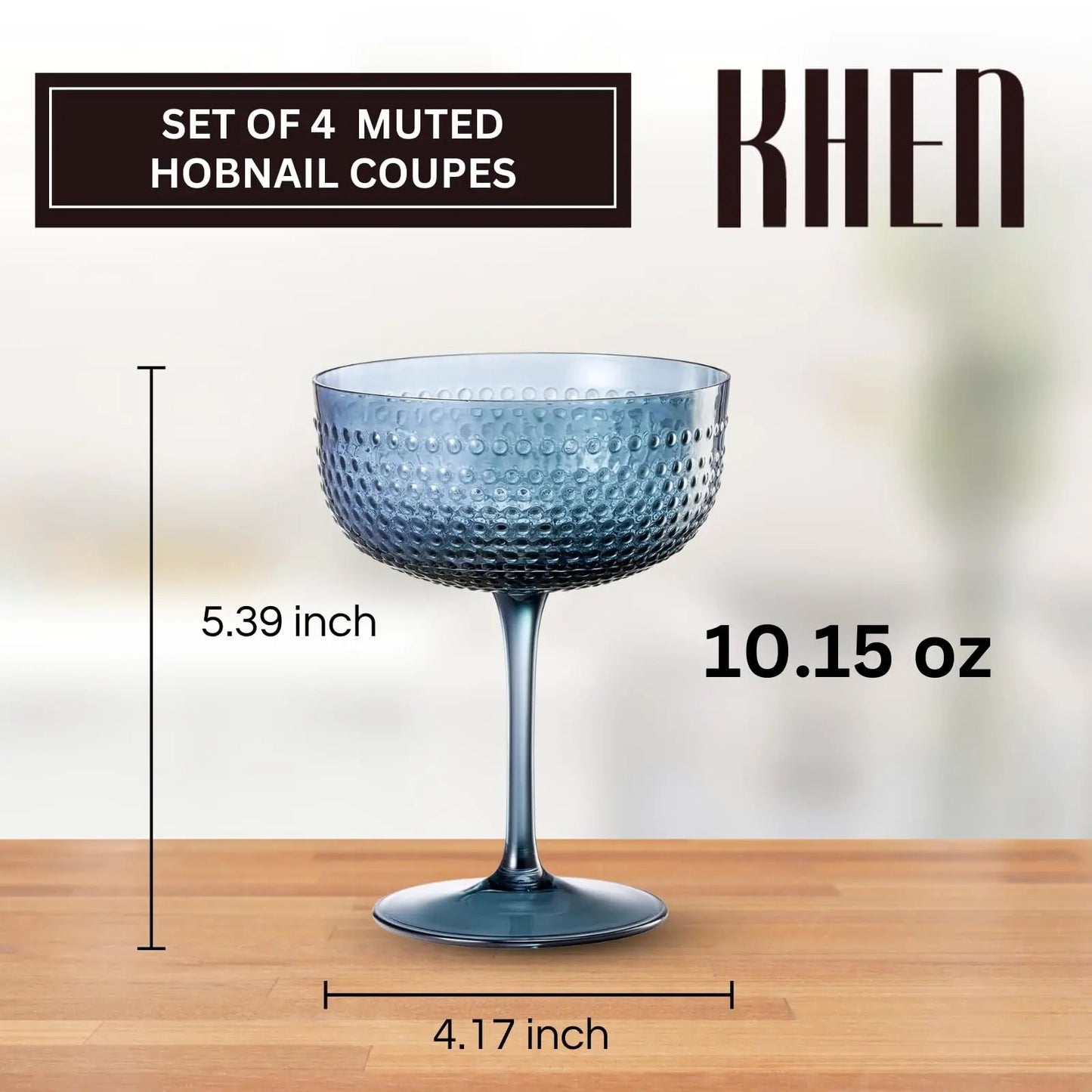 Hobnail Coupes, Cocktail Glass | Set of 4 | Muted Colors from PriceLows™