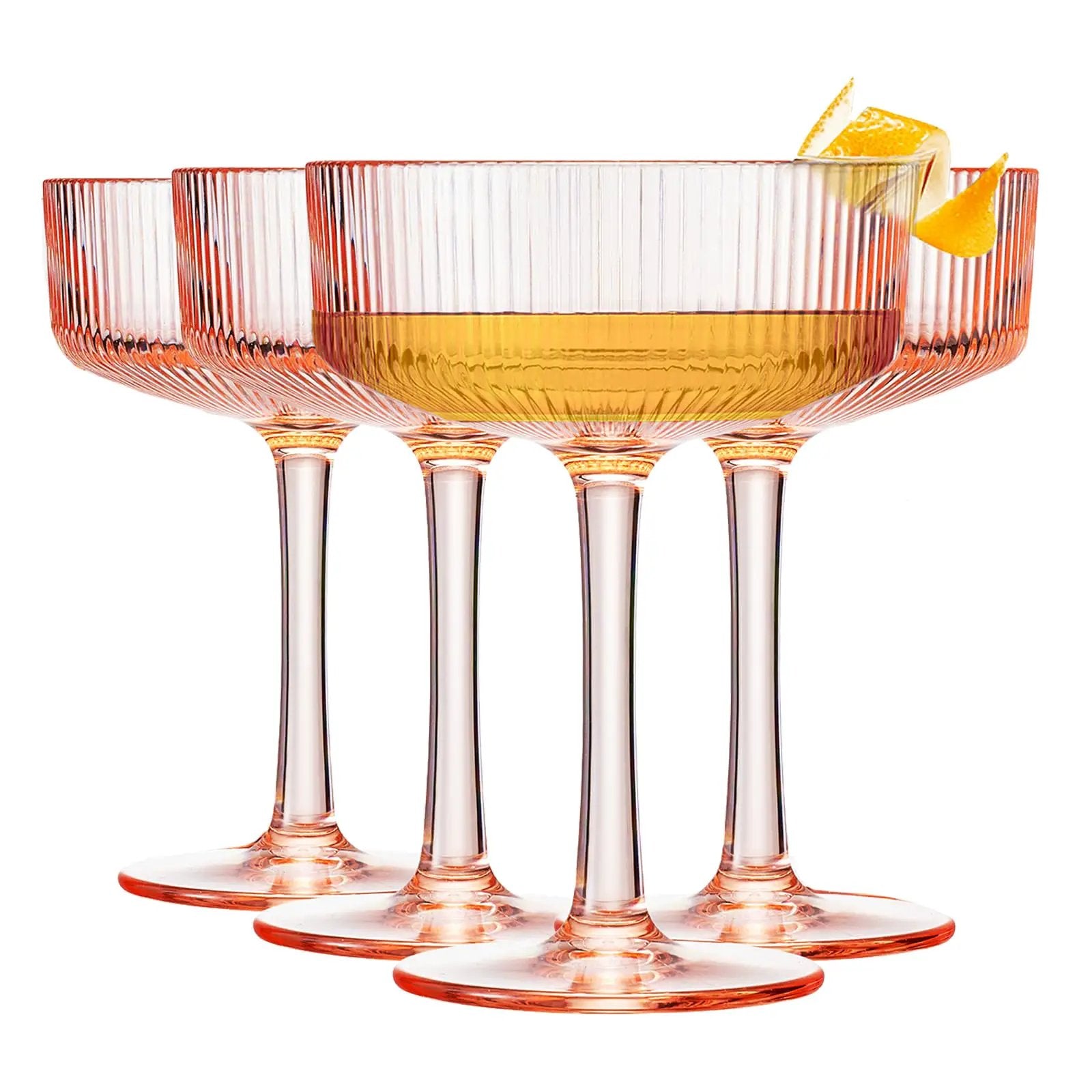Madrid Acrylic Champagne Coupe Cocktail Glassware, Set of 4 from PriceLows™