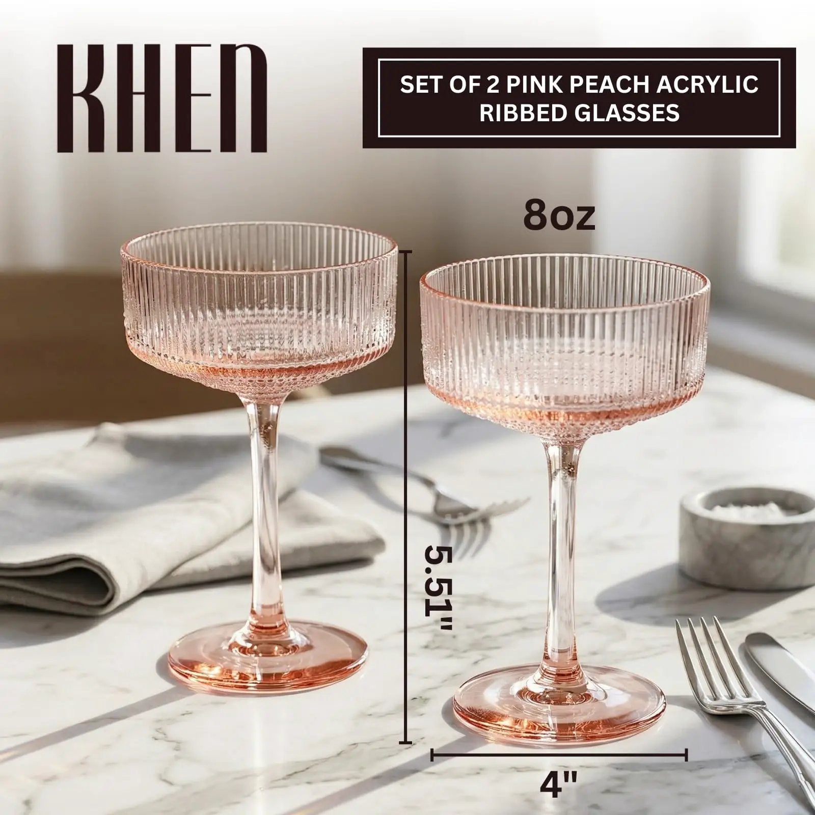 Madrid Acrylic Champagne Coupe Cocktail Glassware, Set of 2 from PriceLows™
