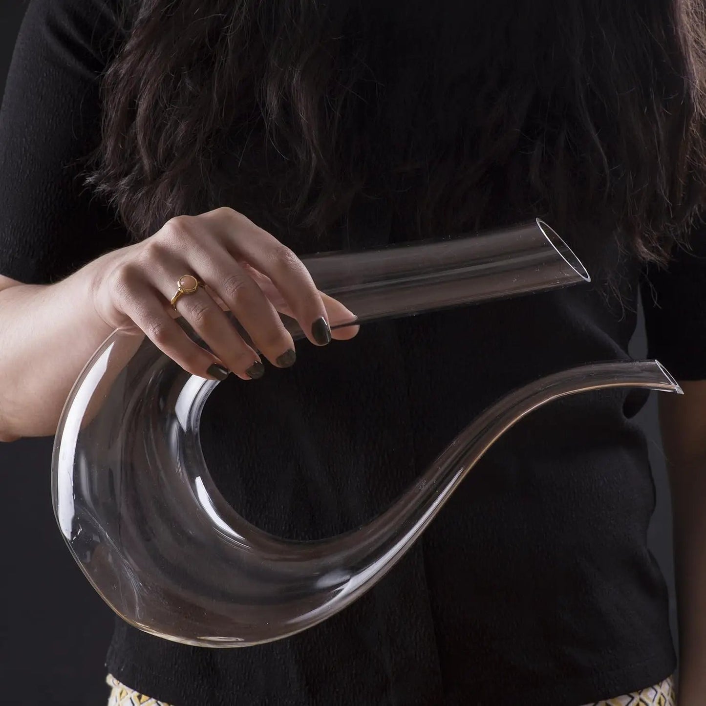 U-Shaped Glass Wine & Aerator- Amadeo Unique Curved Wine Decanters - 25 OZ from PriceLows™