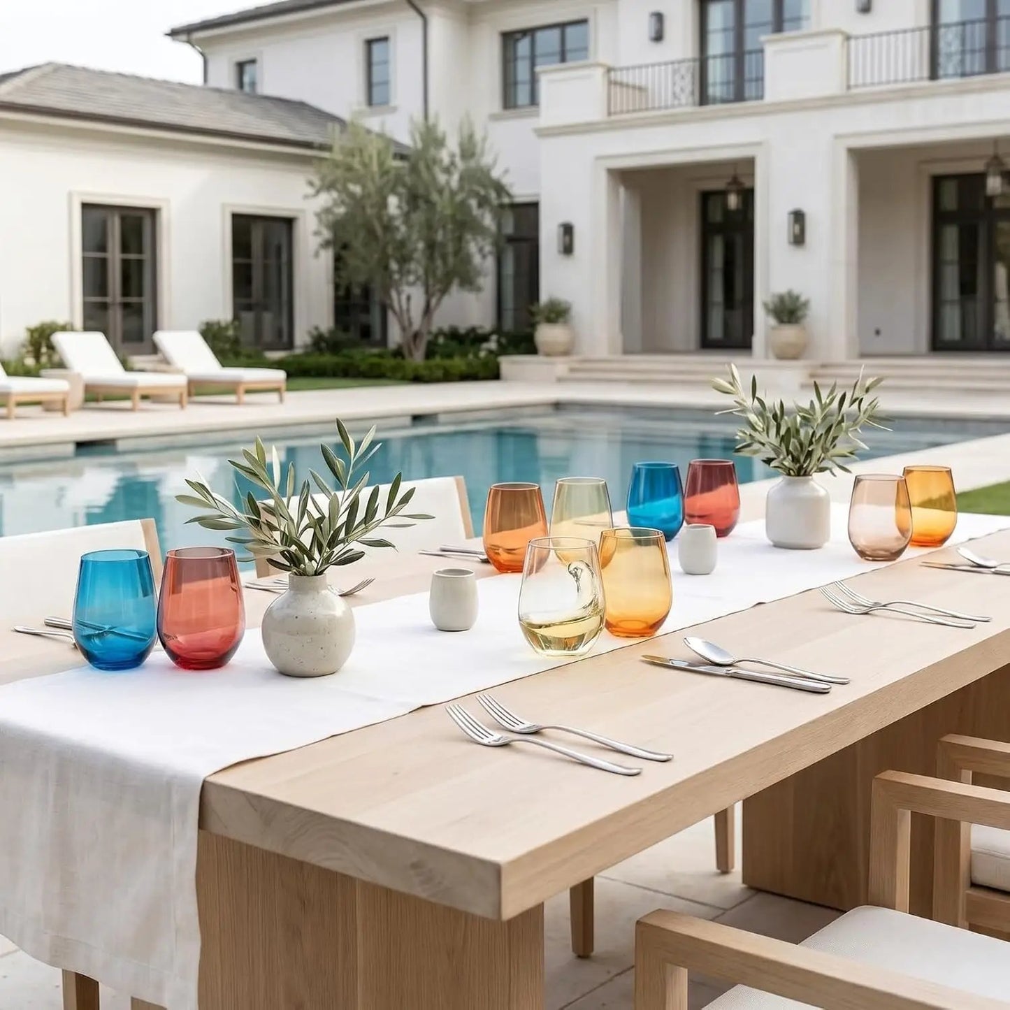 Acrylic Stemless Wine Glass Set | 15 Oz Capacity | Shatter Resistant | Set of 12