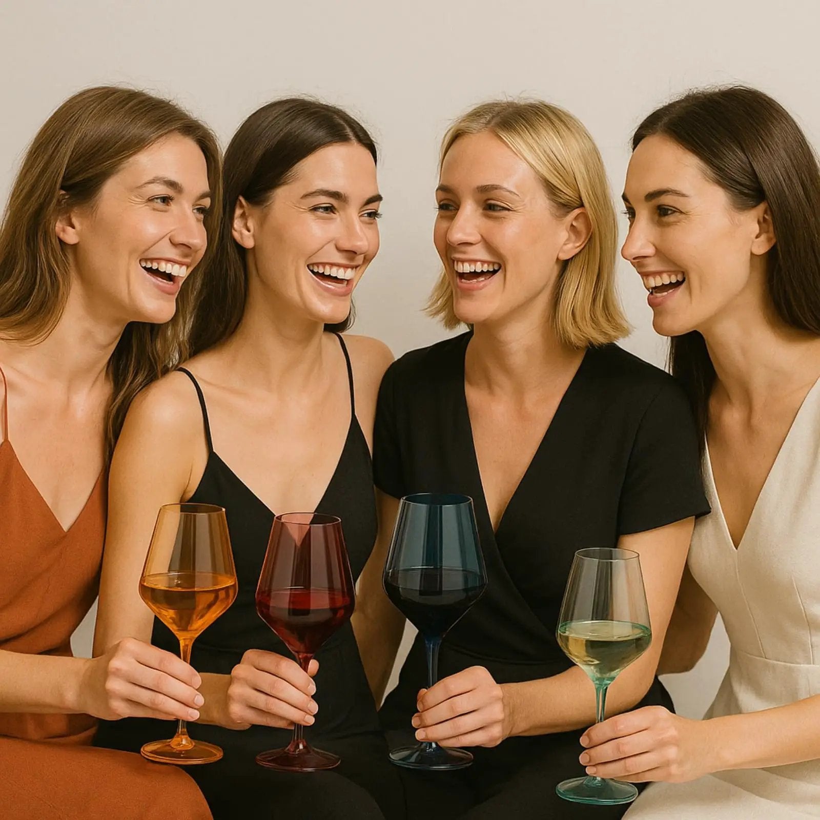 Floating Shatterproof Wine Glasses | Muted Colors | Set of 4, 16 oz from PriceLows™