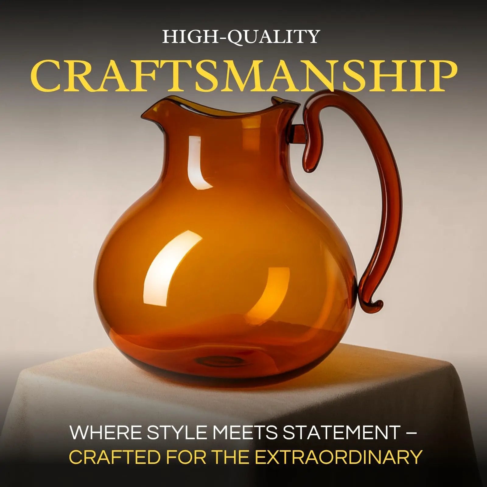 talian Design Amber Glass Jug Mouth-Blown Venetian Pitcher 750ml Handmade Murano from PriceLows™