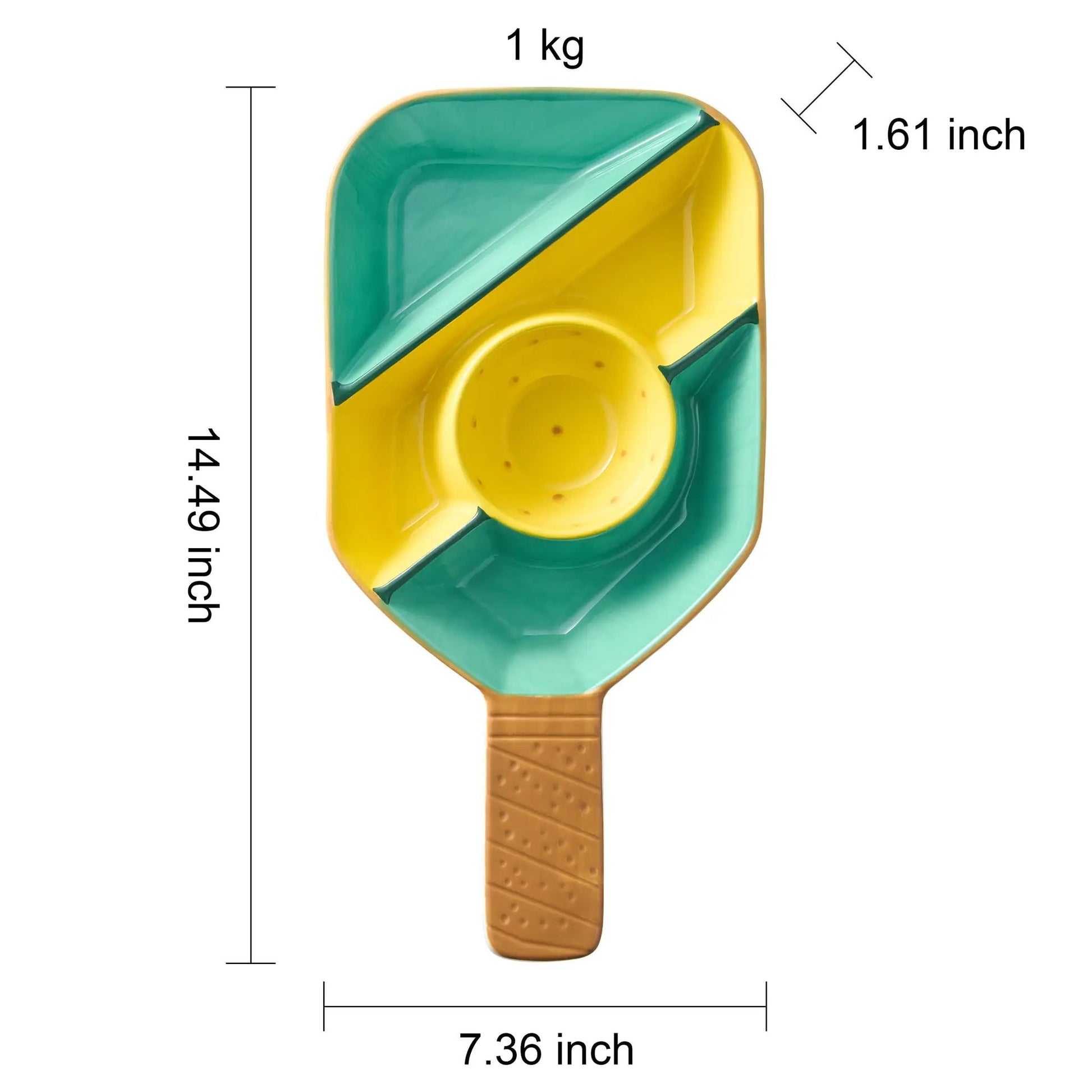 Khen Ceramic Pickleball Dish | Paddle Shaped Serving Tray Platter Decorative Tableware from PriceLows™