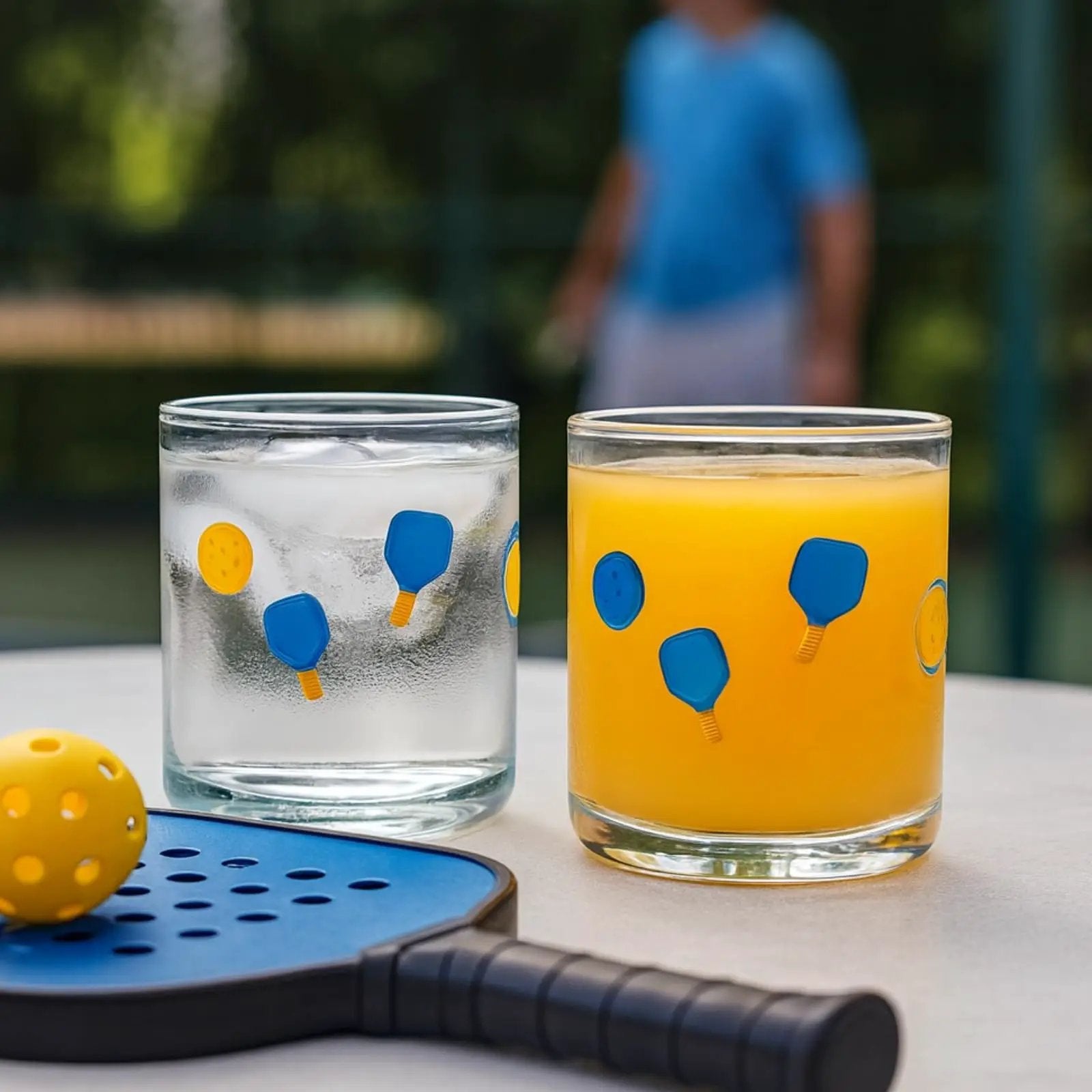 Khen Set of 2 Pickleball Paddle Icon Juice Glass Athletic Sports Cup 14.8oz from PriceLows™