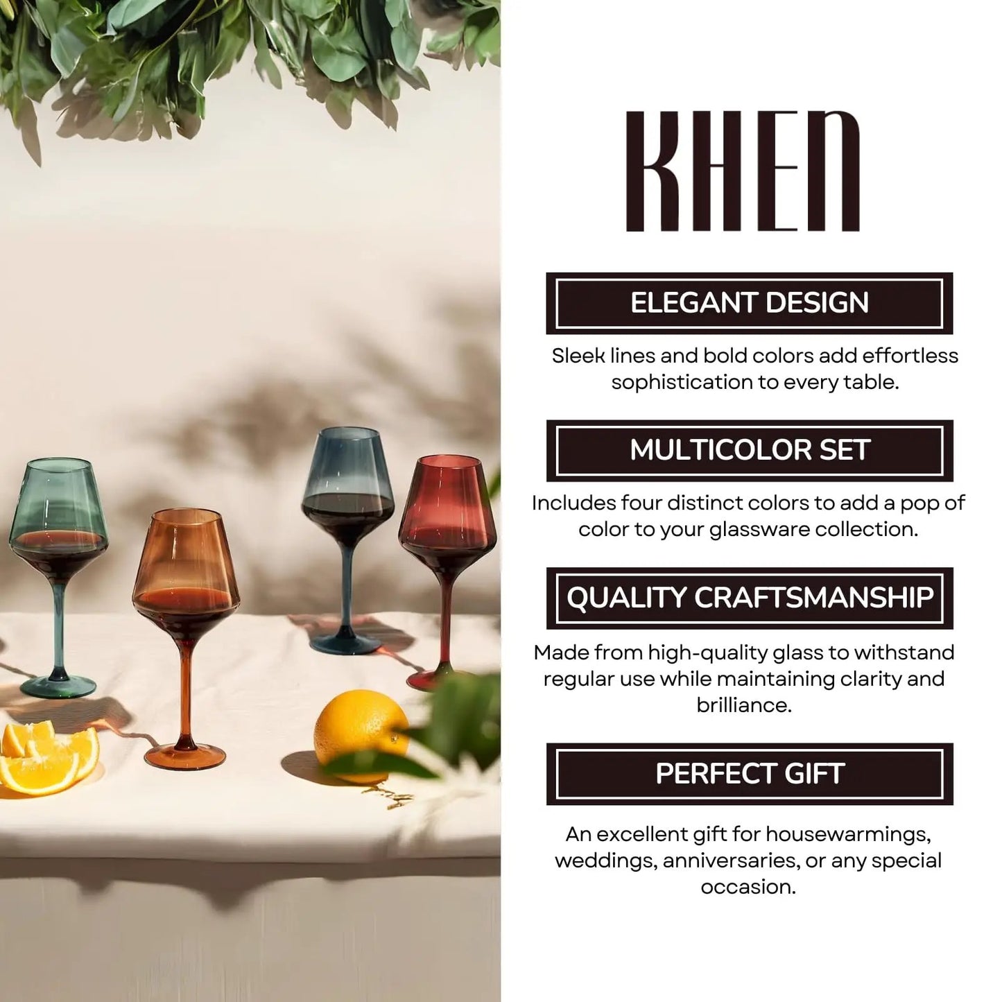 Floating Shatterproof Wine Glasses | Muted Colors | Set of 4, 16 oz from PriceLows™