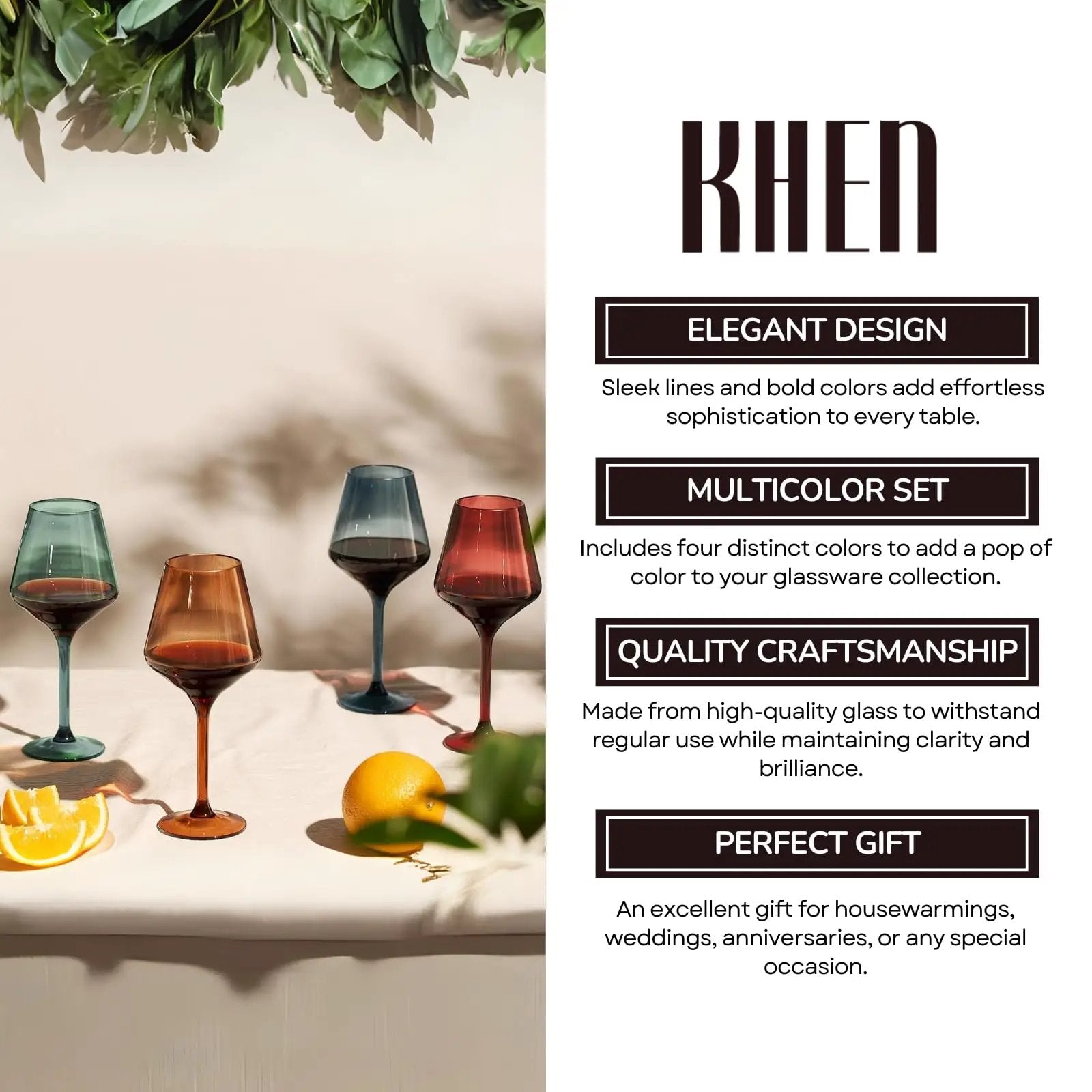 Floating Shatterproof Wine Glasses | Muted Colors | Set of 4, 16 oz from PriceLows™