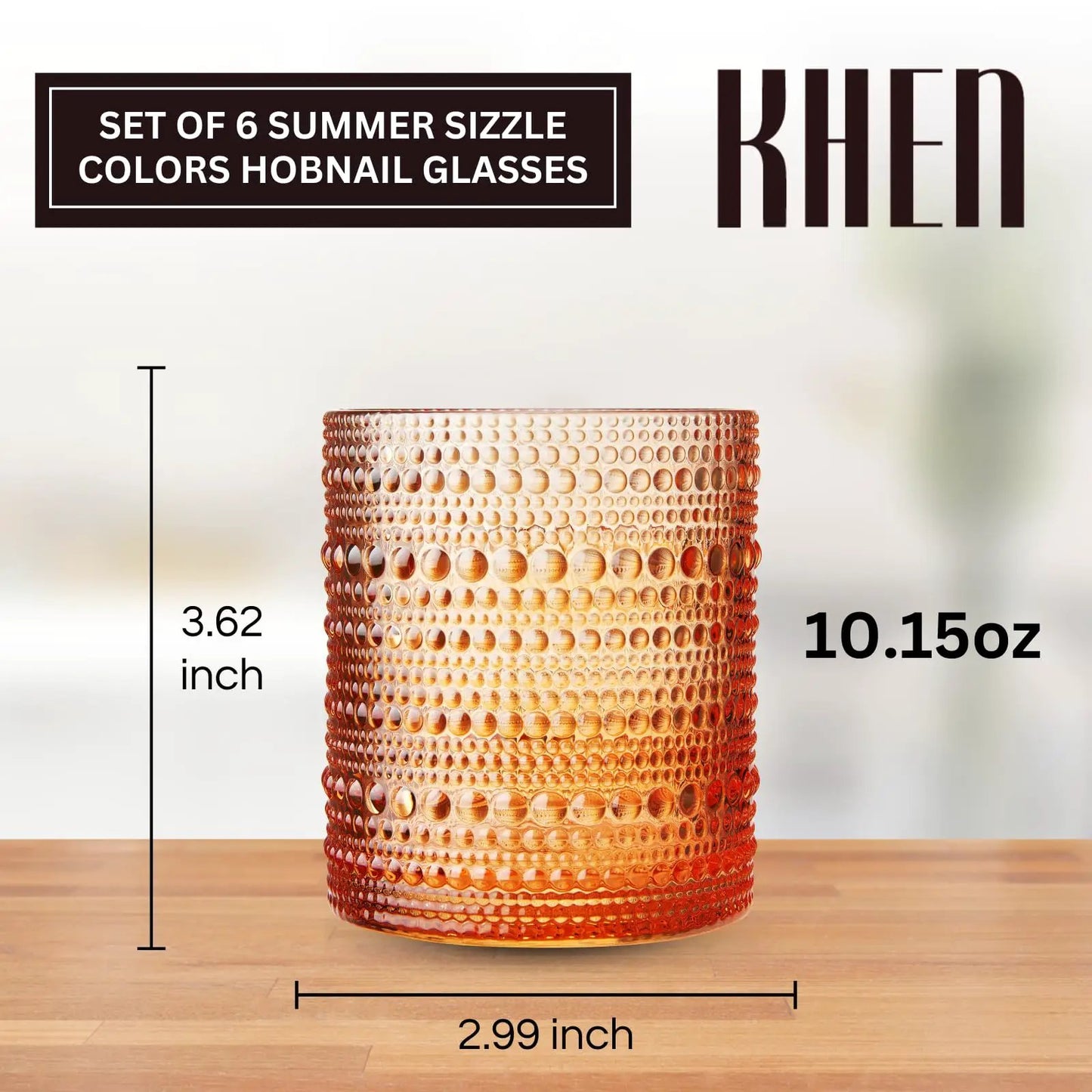 Vibes Hobnail glassware set of 6 Summer colors from PriceLows™
