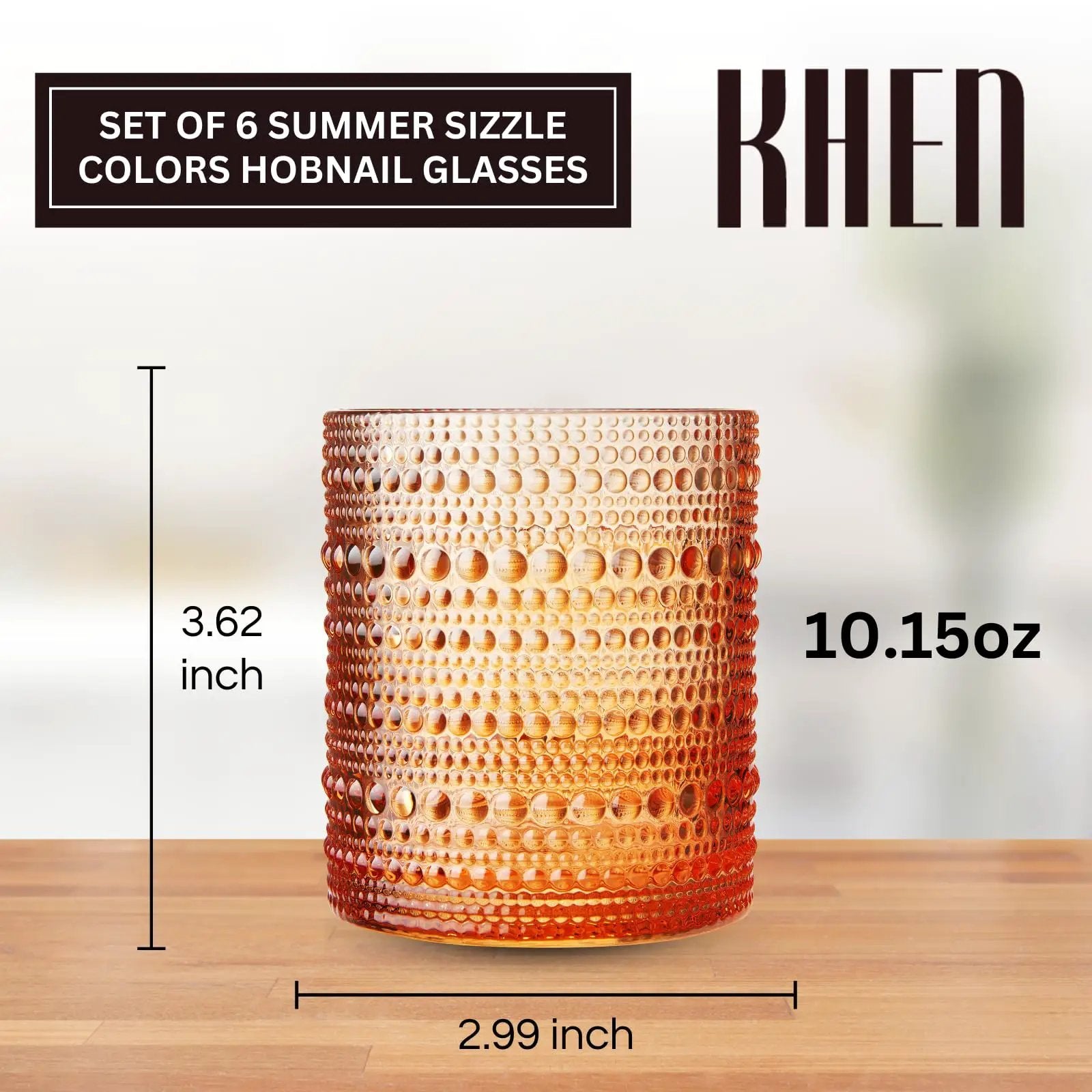 Vibes Hobnail glassware set of 6 Summer colors from PriceLows™