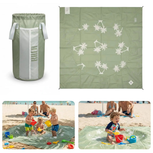 Baby Beach Splash Mat Green, 1 Piece, 78.74 x in Waterproof Polyester Portable Foldable from PriceLows™