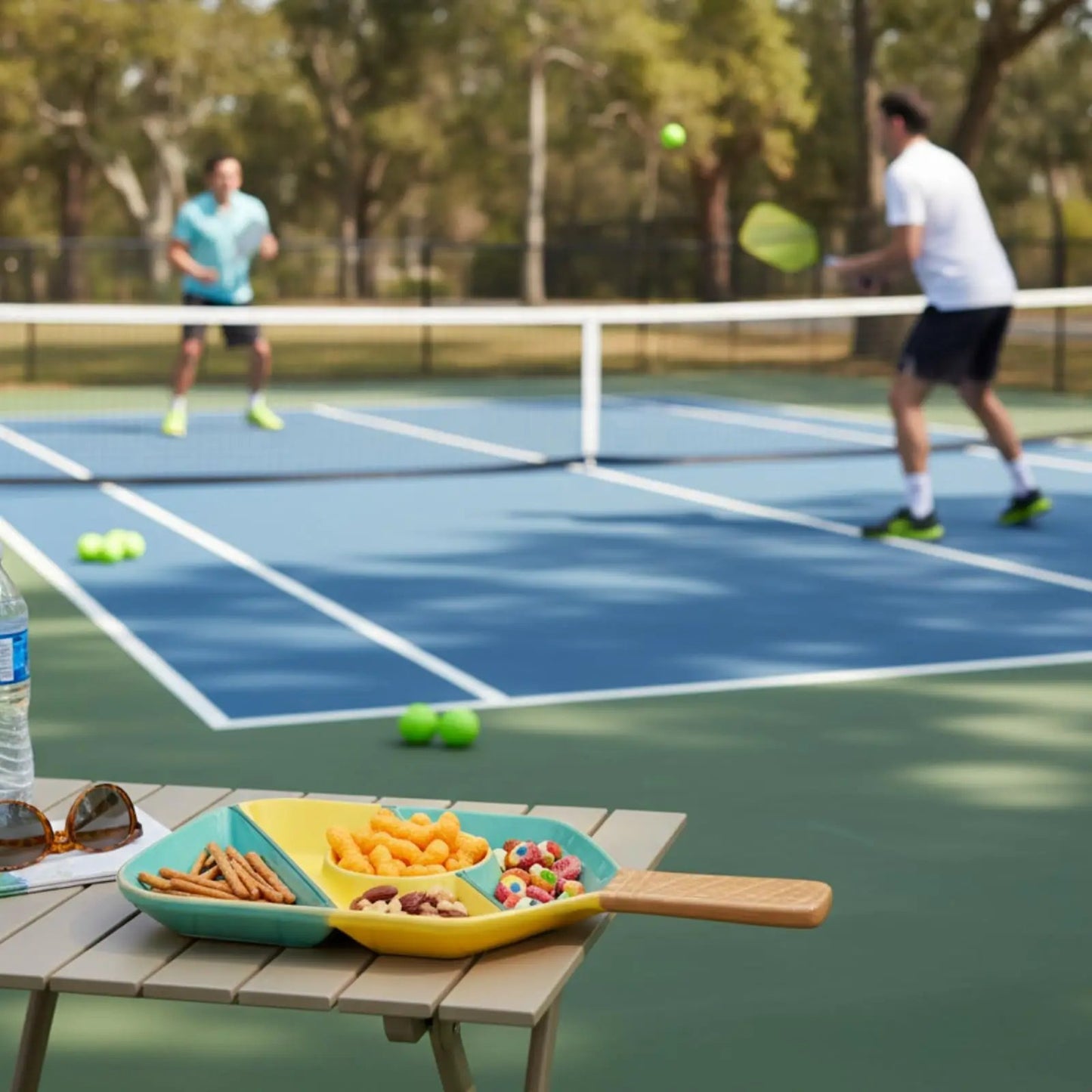 Khen Ceramic Pickleball Dish | Paddle Shaped Serving Tray Platter Decorative Tableware from PriceLows™