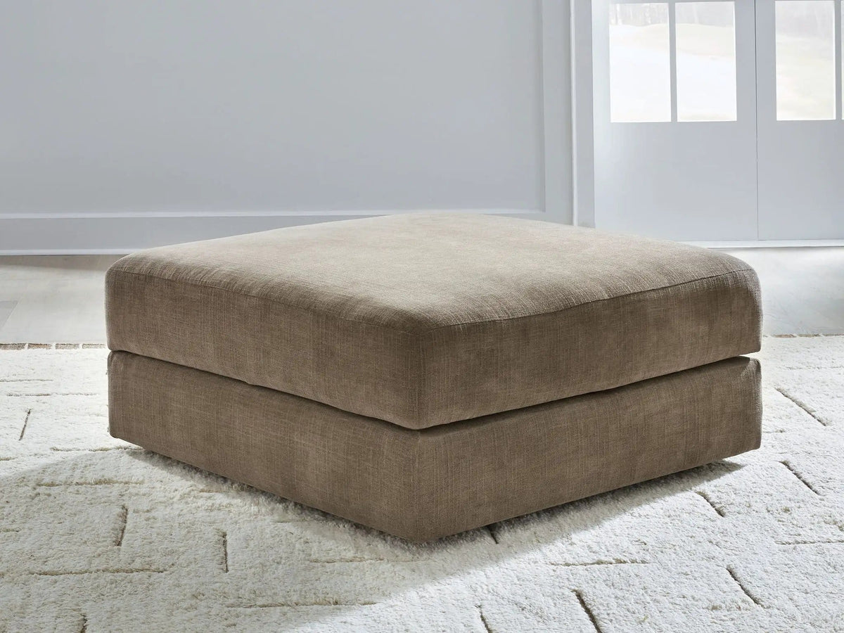 Camellia-Court Ottoman With Storage | 43 x 43 x 19 in | Linen | Coffee