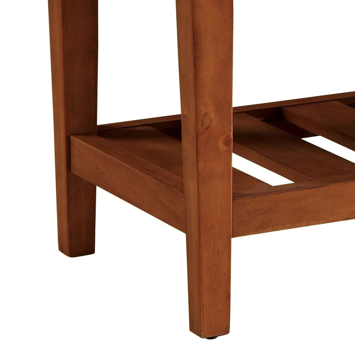 Charla Upholstered Bench | Tufted Fabric Seat | Oak Color Scheme | Armless Rectangular Design