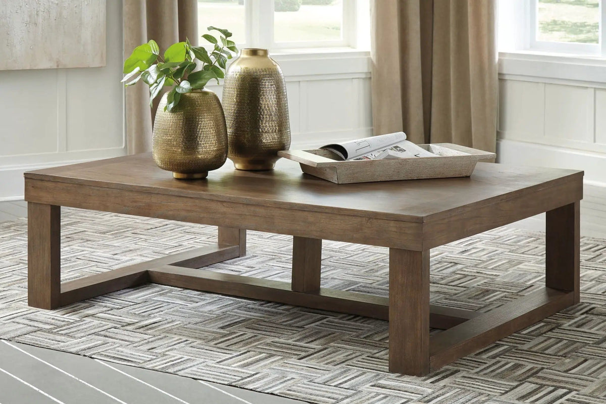 Cariton Rectangular Cocktail Table | 56 x 42 x 16.88 in | Engineered Wood | Gray
