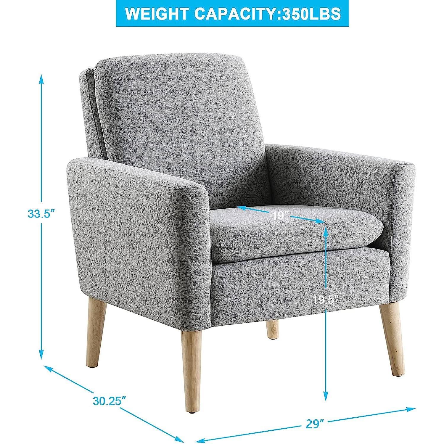 Mid Century Modern Armchair With Padded Seat Cushion from PriceLows™