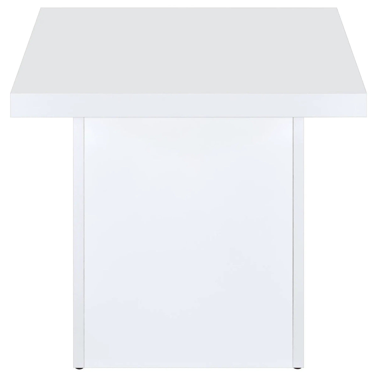 Devar Square Engineered Wood Side End Table White High Gloss | 23.5 x 23.5 x 21.75 in | Engineered Wood | Living Room