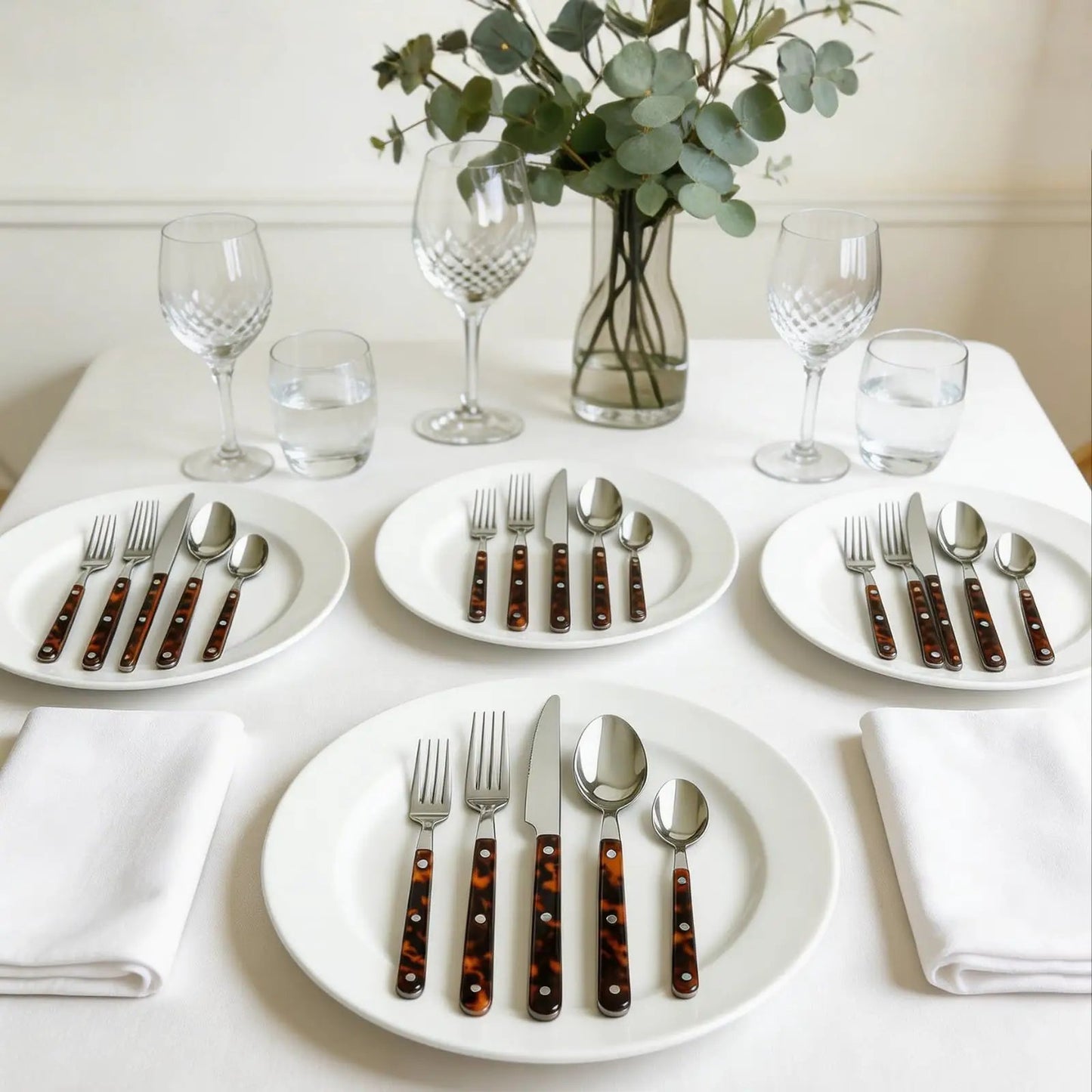 Premium Stainless Steel Flatware Set, 20 Piece Tortoise from PriceLows™