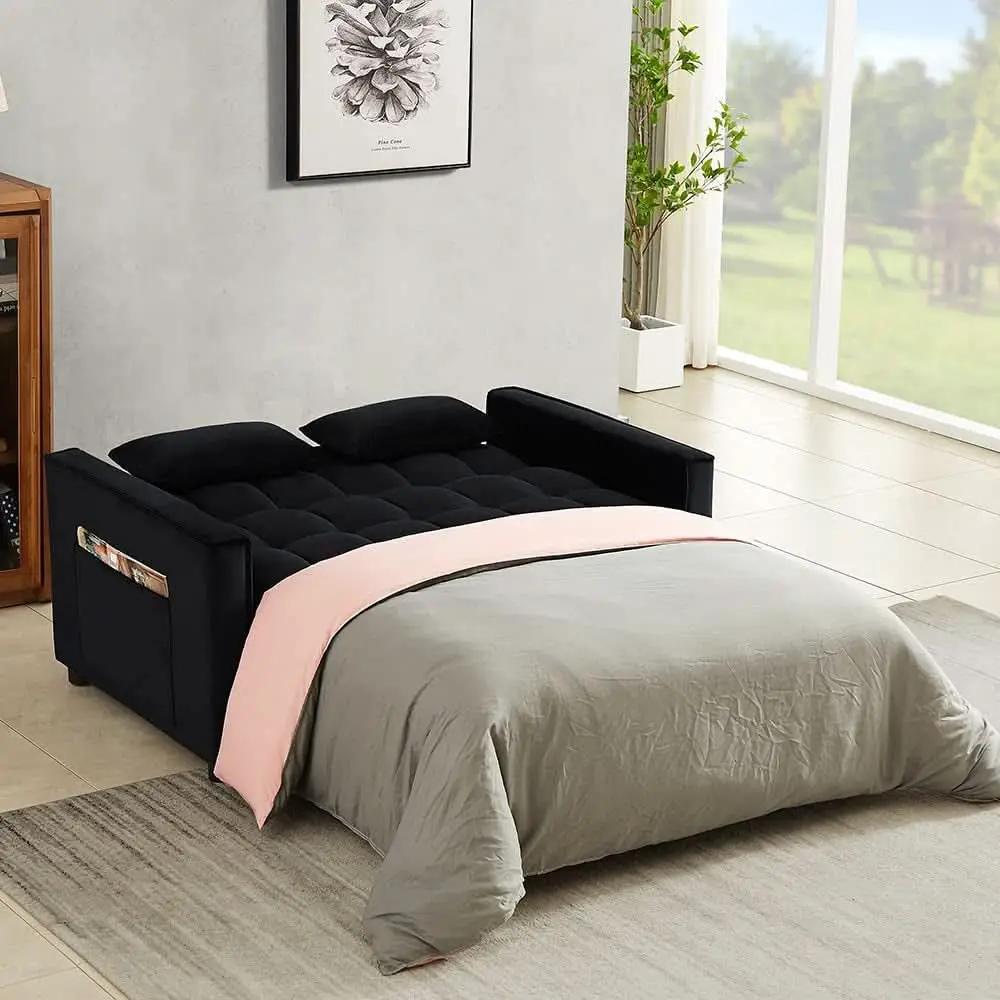 Velvet Sofa Bed With Adjustable Sleeper For Small Spaces from PriceLows™