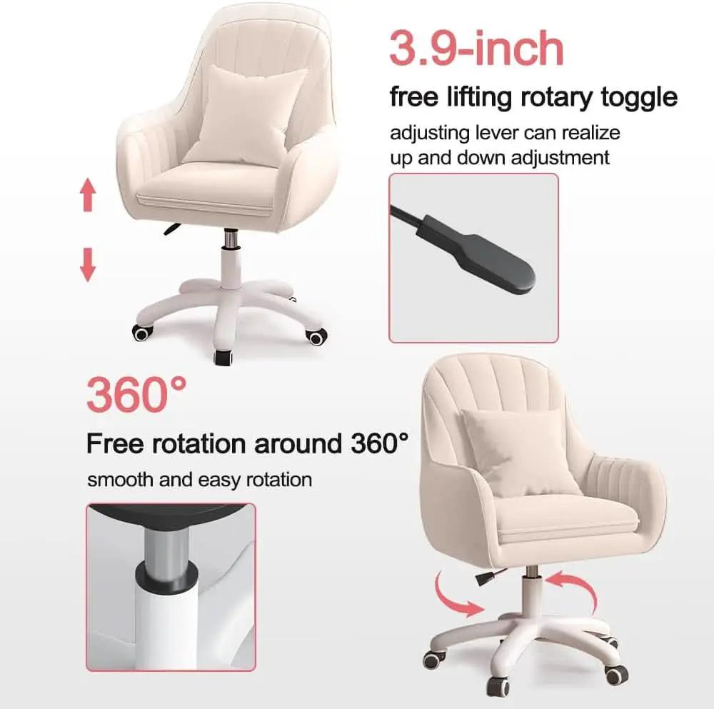 Velvet Mid Back Office Chair With Adjustable Height from PriceLows™