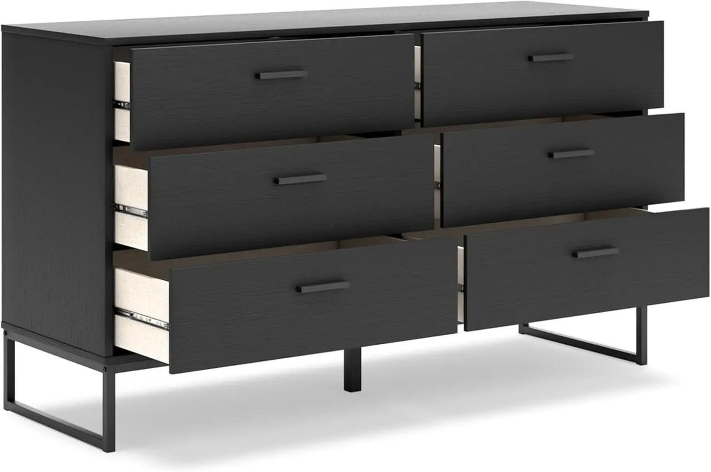 Socalle Modern 6-Drawer Dresser Black With Safety Stop from PriceLows™