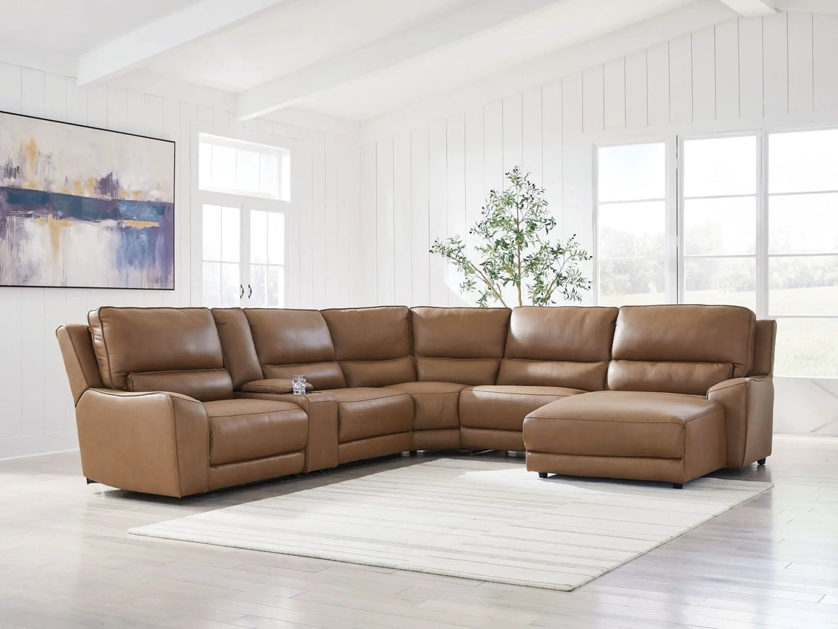 DeepWakes Power Reclining Sectional | Chaise Included | Ultra-Stylish Design | 130 Inch Length