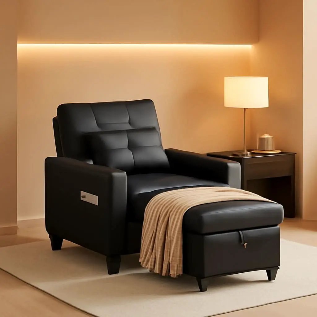 Black Multifunctional Sleeper Chair Sofa Bed Usb Ports from PriceLows™