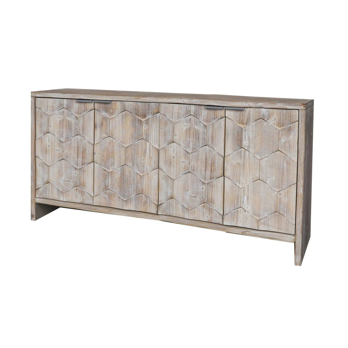 Accent Cabinet Farmhouse Style 4 Door Wooden Cabinet Sideboard Buffet Server Cabinet | 59.84 x 15.7 x 31.49 in | Metal & Wood | Dining Room
