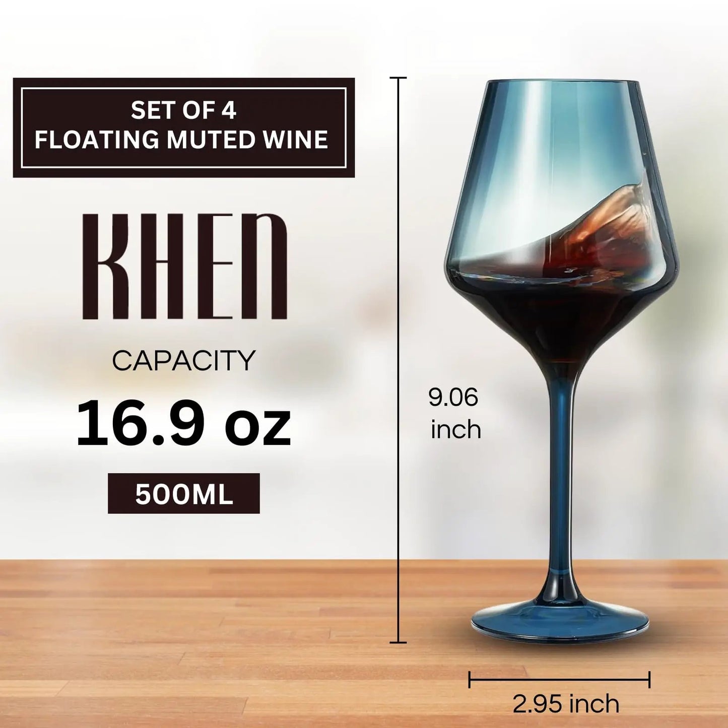 Floating Shatterproof Wine Glasses | Muted Colors | Set of 4, 16 oz from PriceLows™