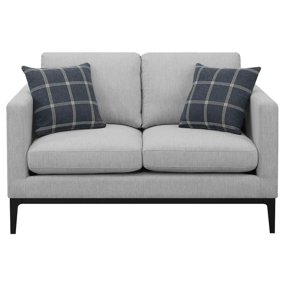 Apperson Upholstered Track Arm Loveseat Light | 56 x 34.25 x 36 in | Living Room Furniture | Grey