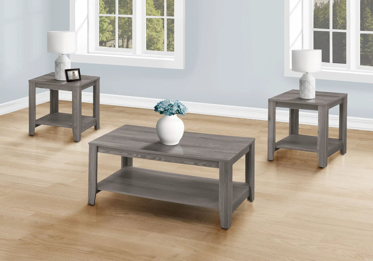 Transitional Table Set | Coffee And End Tables | Set Of 3 | 42 Inch Coffee Table